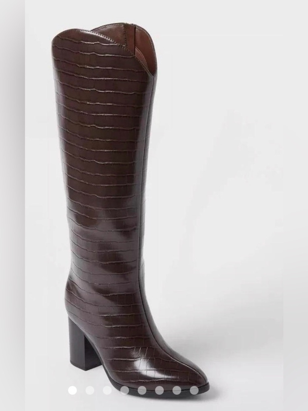 New in box A new Day Cairo Tall Croc-Embossed Knee High Boot in Dark Brown 8